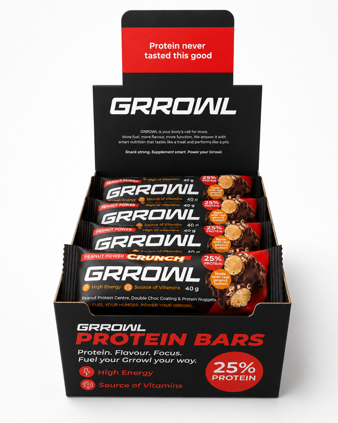 GRROWL Peanut Power Crunch Protein Bar